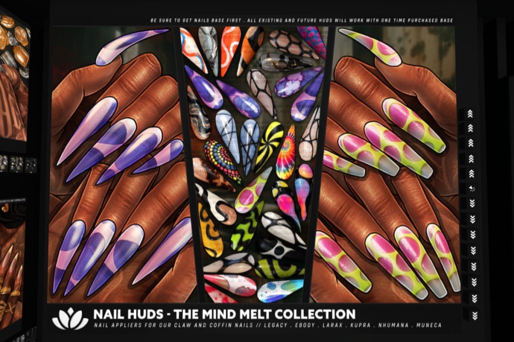 The Mind Melt Nail Huds Collection for Black Lotus Claw &amp; Coffin Nails - Inithium/Legacy/MaitreyaX/Nhumana/Reborn, L$255 each