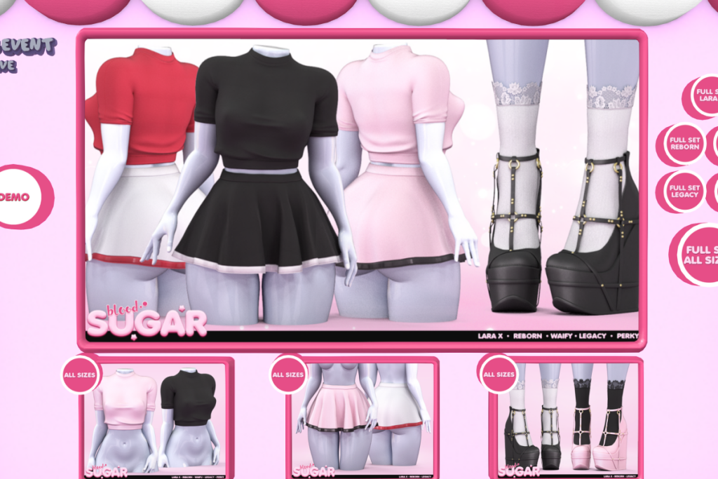 Maya Top, Skirt &amp; Shoes - Legacy/MaitreyaX/Reborn/+mods, L$399 each/L$999 FP