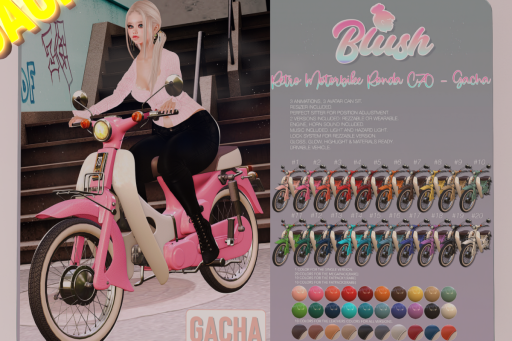 Retro Motorbike Ronda C70 1970 - Gacha, L$65 per play