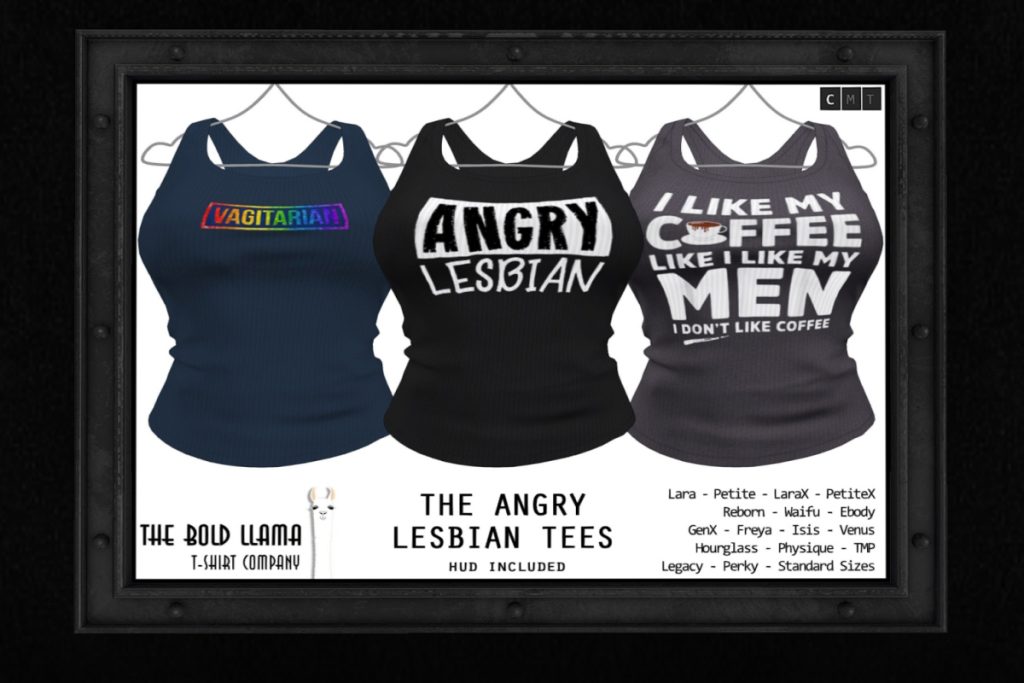 The Angry Lesbian Tees - See Ad For Fits, L$150