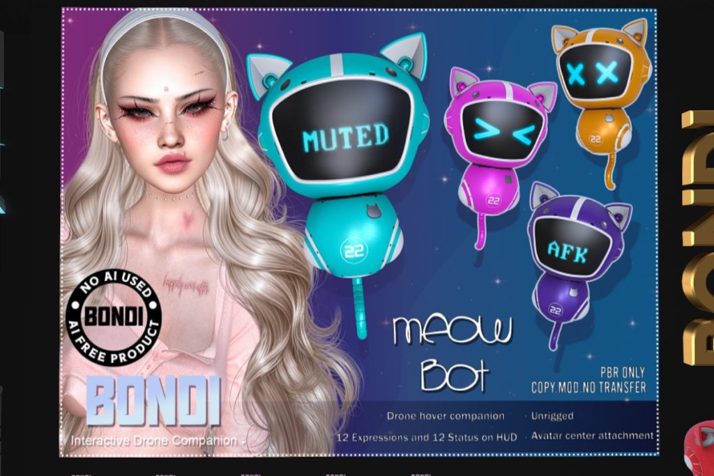 Meow Bot Interactive Drone Companion, L$245 each/L$345 FP