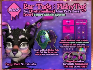 Ear Tags Fishy - FH Alien Cat, L$129