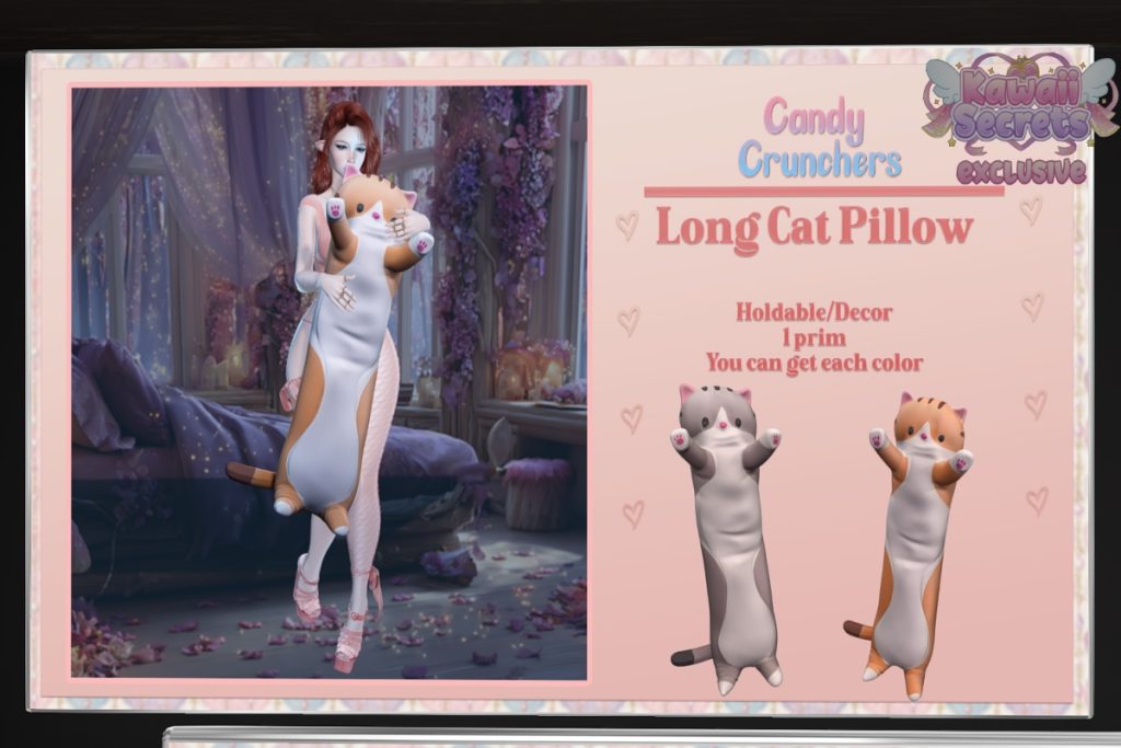 Long Cat Pillow, L$140 each