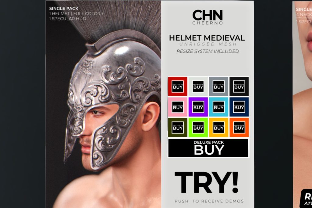 Helmet Medieval, L$279 each, L$1875 FP