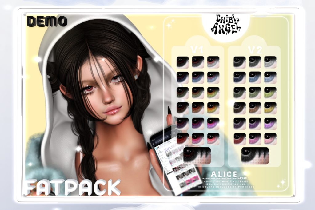 Alice Eyes - BOM/EvoX, L$499 each/L$899 FP