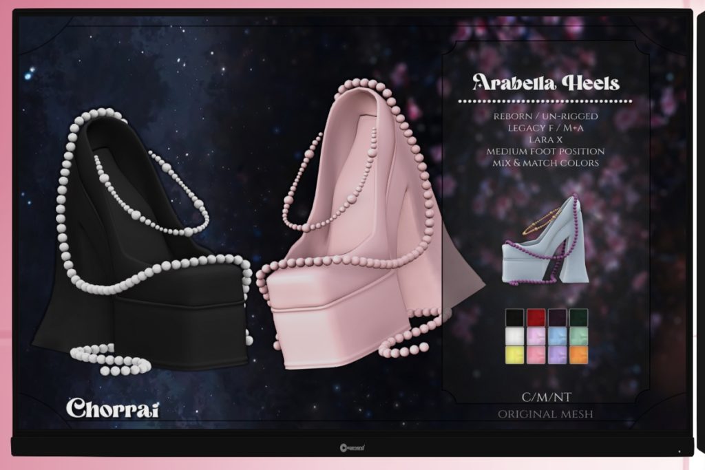 Arabella Heels - Legacy F+M/MaitreyaX/Reborn/Unrigged/+mods, L$400