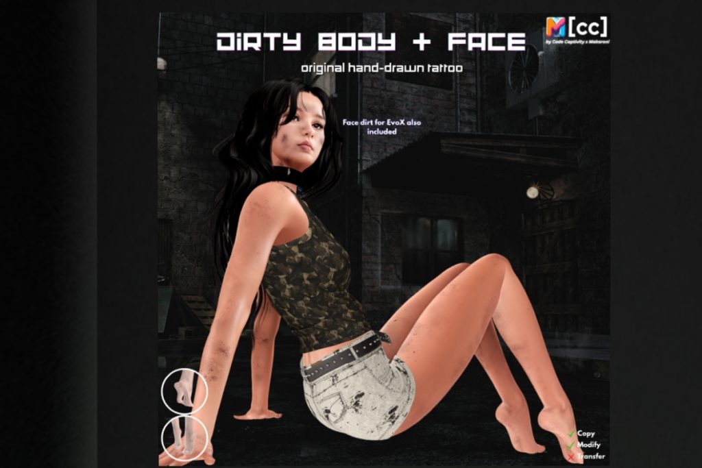 Dirty Body &amp; Face Tattoo - EvoX, L$289