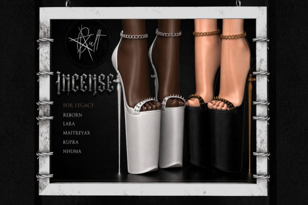 Incense Heels - Inithium/Legacy/Maitreya/Nhumana/Reborn/+mods, L$369
