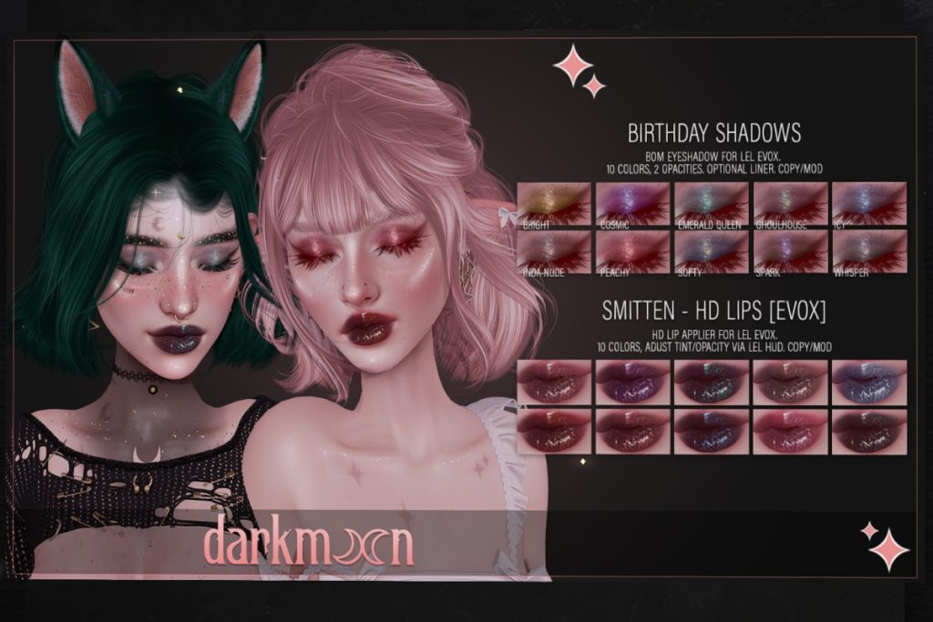 Birthday Shadows - EvoX, L$300 | Smitten HD Lips - EvoX, L$300