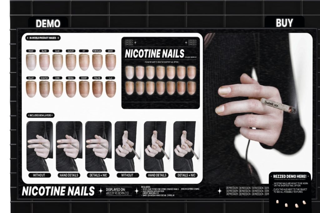 Nicotine Nails -  Reborn, L$299