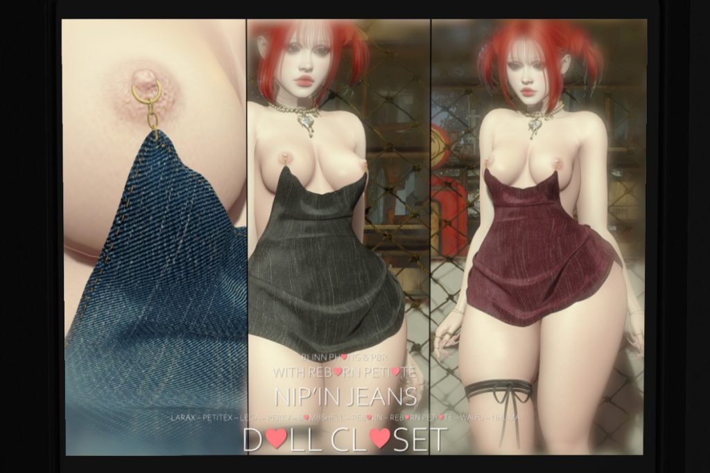 Nip'In Jeans Dress - Legacy/MaitreyaX/Nhumana/Reborn/+mods, L$699 each/L$1999 FP