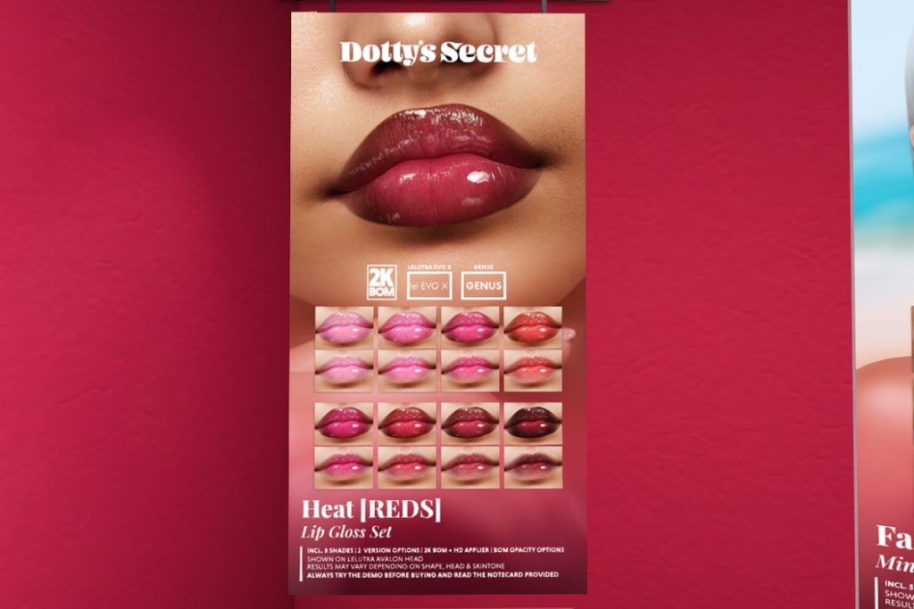 Heat Lip Gloss Set (Reds) - EvoX/Genus, L$200 each