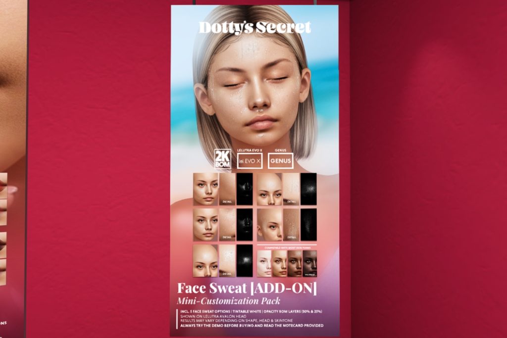 Face Sweat (Add On) - EvoX/Genus, L$99 each