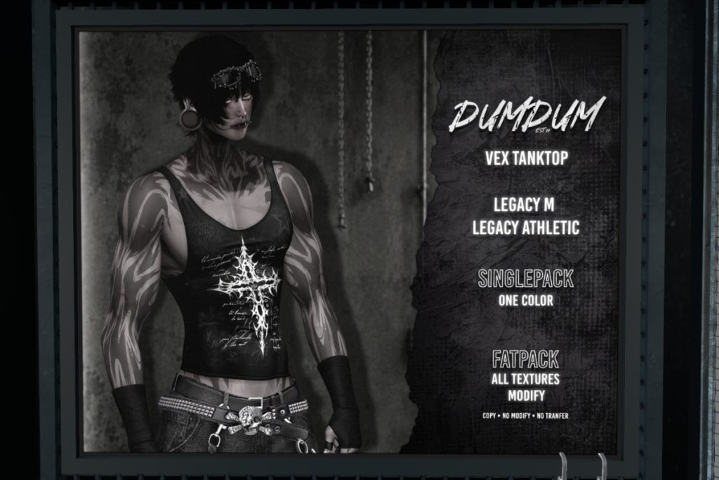 Vex Tank Top - Legacy/+mods, L$329 each/L$1329 FP