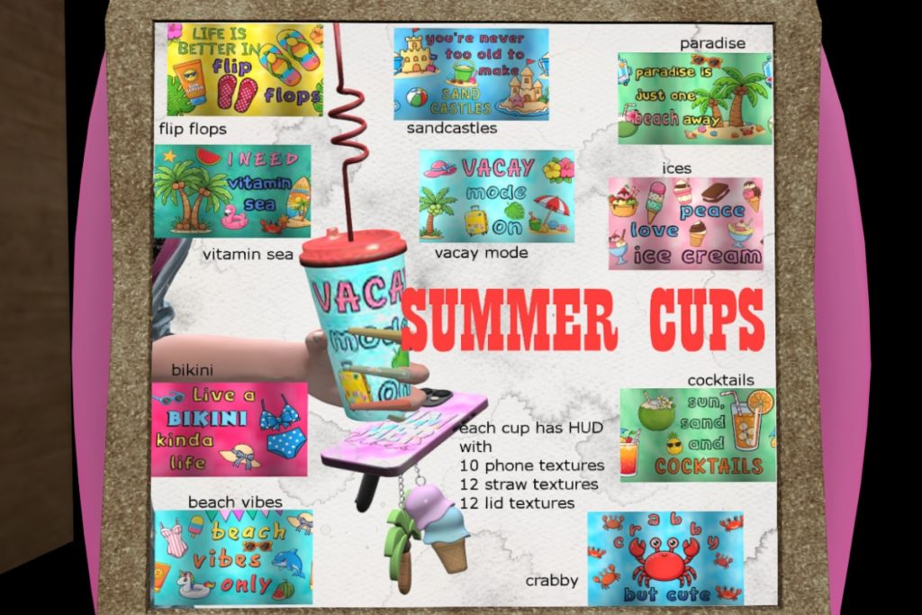 Summer Cups Holdables, L$80 per play