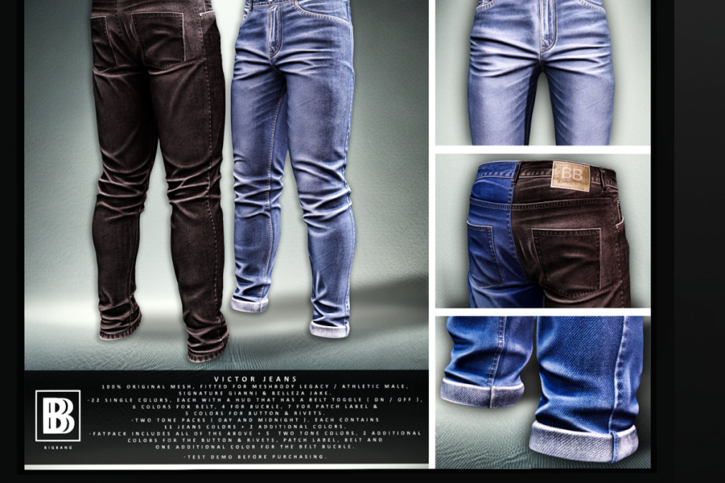 Victor Jeans - Gianni/Jake/Legacy, L$390 each/ L$2499 FP