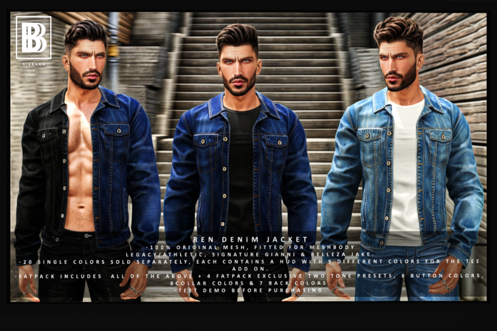 Ren Denim Jacket - Gianni/Jake/Legacy, L$350 each/ L$1999 FP