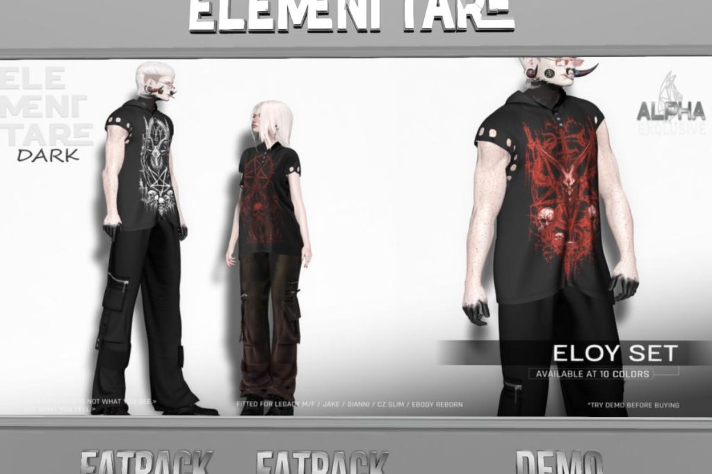 Eloy Set - CZ Slim/Gianni/Jake/Legacy F+M/Reborn/+mods, L$280 each/L$950 each FP