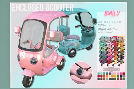 Enclosed Scooter Driveable Vehicle, L$379 FP