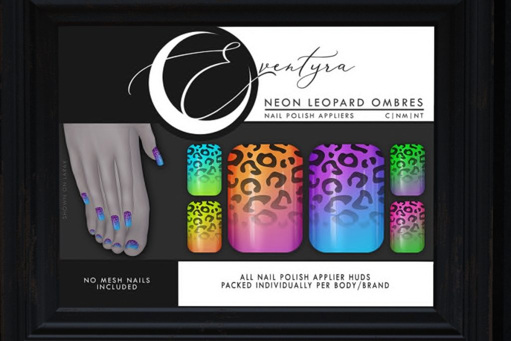 Neon Leopard Ombres Nail Polish Appliers - Legacy/MaitreyaX/Reborn, L$290 each