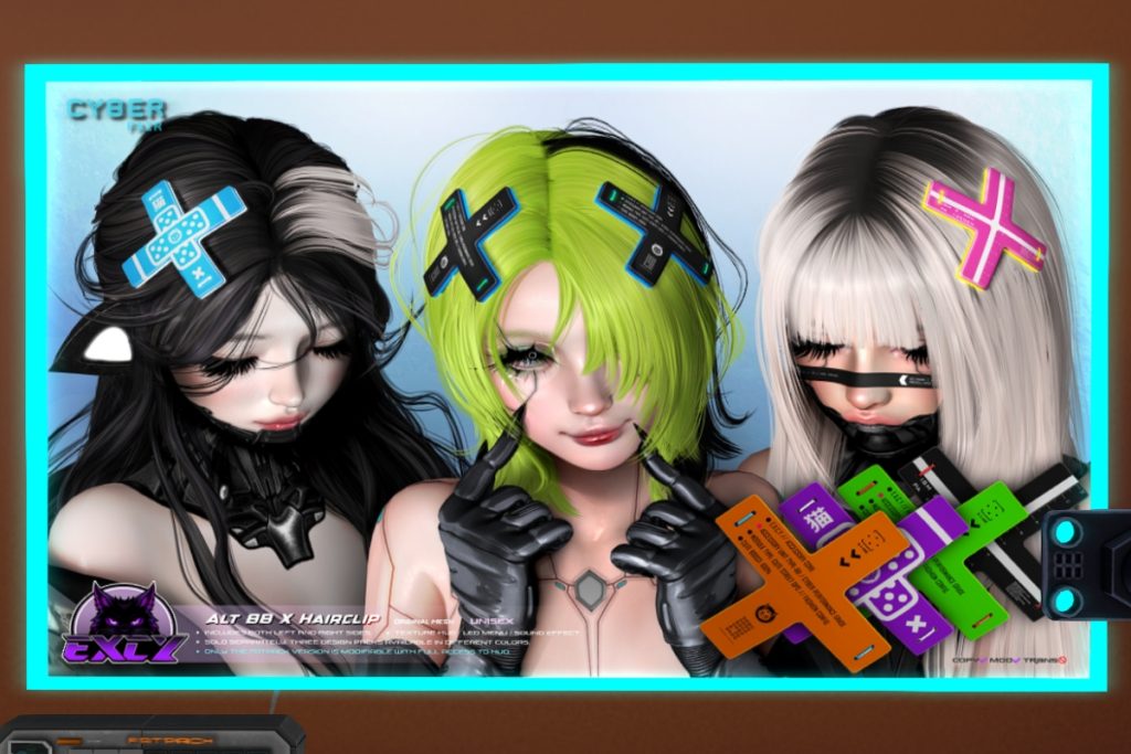 ALT BB X Hairclip, L$219 each/L$399 FP