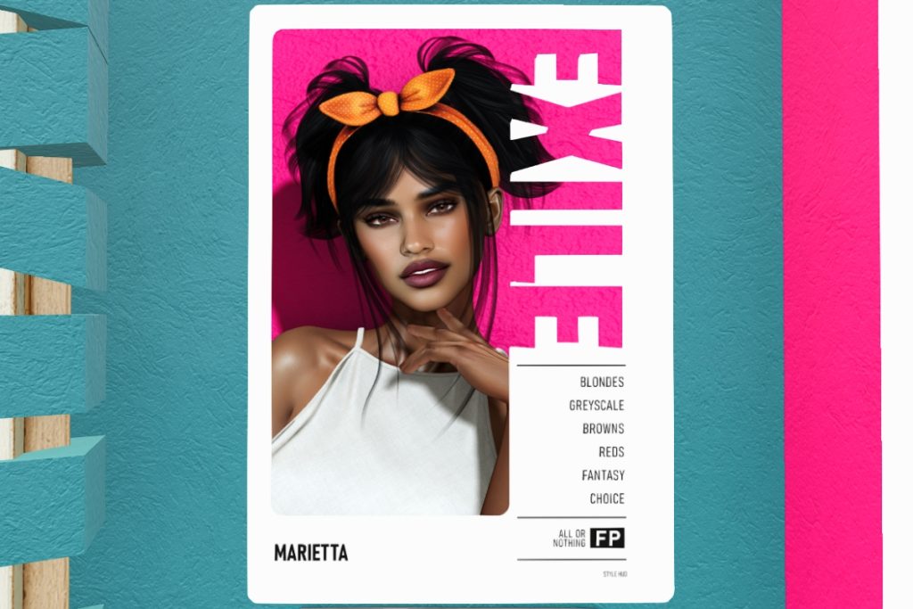 Marietta Hair, L$300 each/L$1000 FP