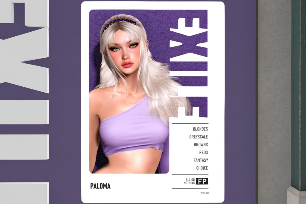 Paloma Hair, L$300 each/L$1000 FP