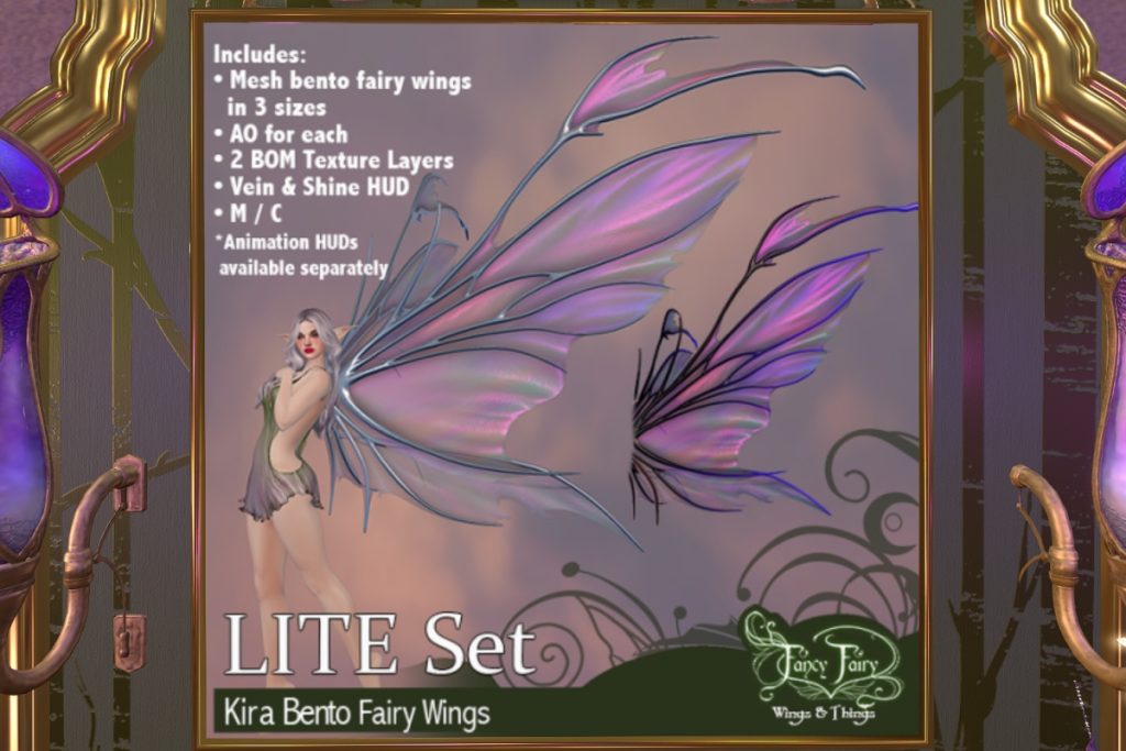 Kira Bento Fairy Wings - Demo For Fits, L$140 Lite Pack/L$120 Animation Add-On/L$300 FP
