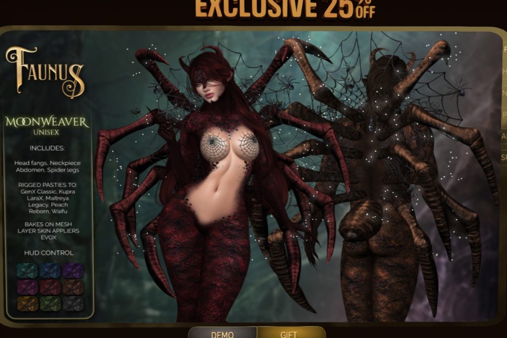 Moonweaver Set - EvoX/GenX/Inithium/Legacy/Maitreya/Reborn/+mods, L$125-L$275 each/L$732 FP