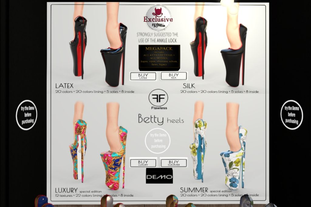 Betty Heels - Inithium/Legacy/MaitreyaX/Nhumana/Reborn/+mods, L$599 each/L$1299 FP