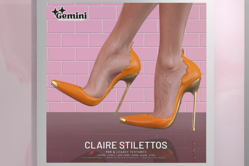 Claire Stilettos - Inithium/Legacy/Maitreya/Nhumana/Reborn/+mods, L$499 each/L$699 FP