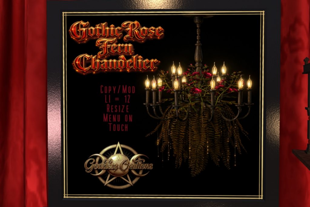 Gothic Rose Fern Chandelier, L$399