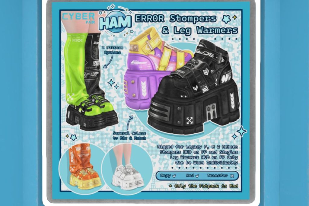 Error Stompers &amp; Leg Warmers - Legacy F+M/Reborn, L$299 each/L$999 FP