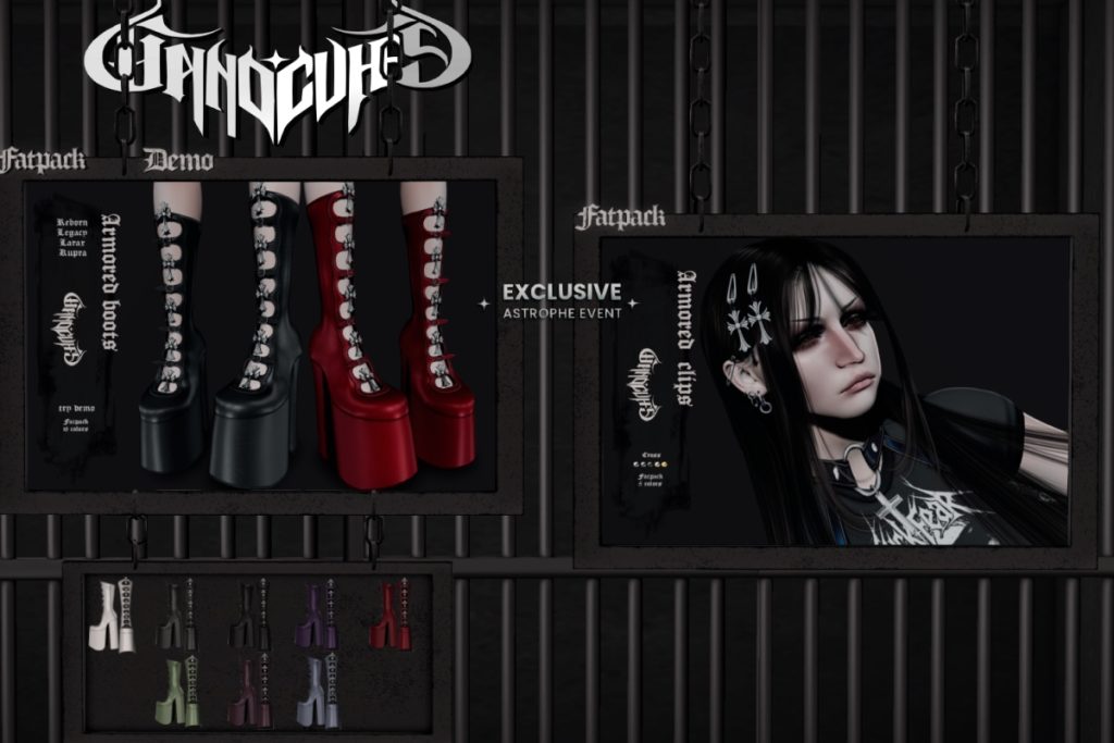 Armored Boots + Hairclips -  Inithium/Legacy/MaitreyaX/Reborn, L$299 each/L$699 FP