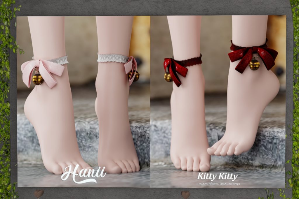 Kitty Kitty Anklet - Legacy/Maitreya/Reborn/+mods, L$299 each/L$999 FP