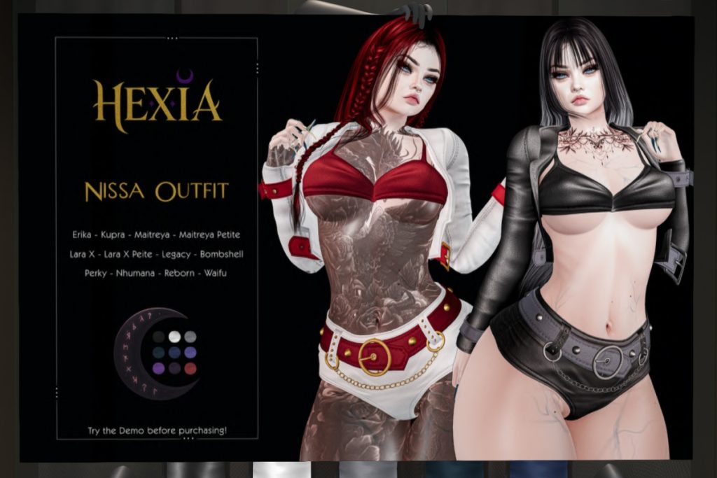 Nisasa Outfit - Erika/Inithium/Legacy/Maitreya/Nhumana/Reborn/+mods, L$279 each/L$810 FP