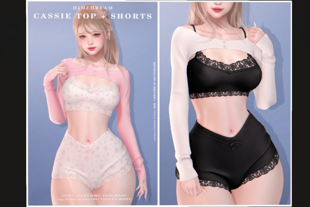 Cassie Top &amp; Shorts - Legacy/Reborn/+mods, L$250 each/L$2250 FP