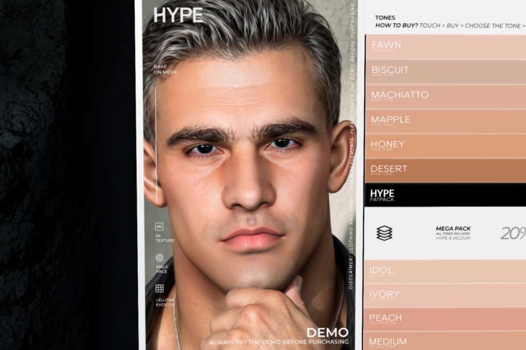 Emilio Skin - EvoX, L$498 each/L$2235 FP