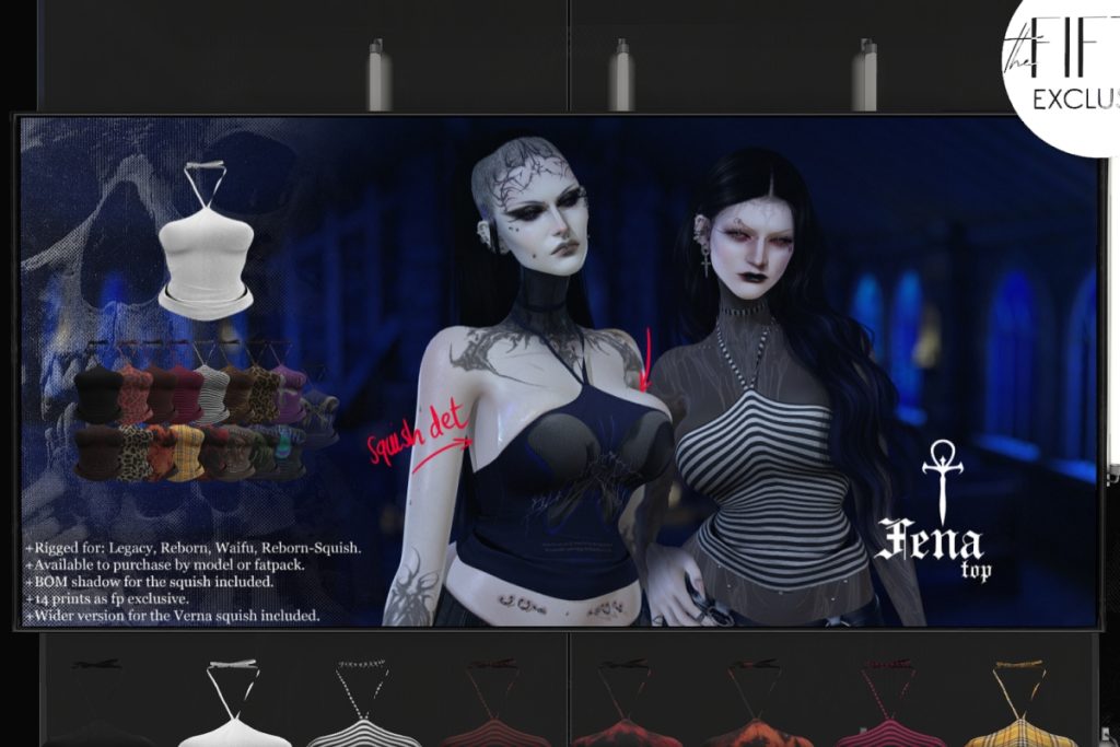 Fena Top - Legacy/Reborn/+mods, L$325 each/L$1400 FP