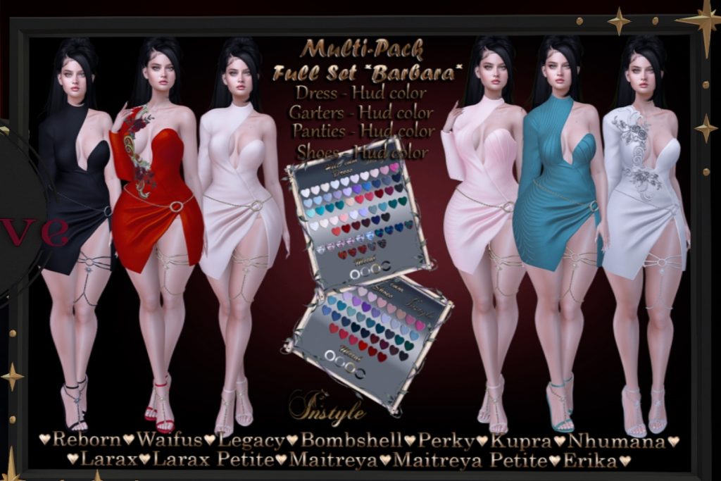 Barbara Dress, Garter and Heels - See Ad For Fits, L$199 each/L$1298 FP