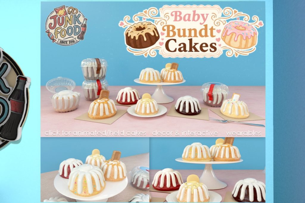 Baby Bundt Cakes, L$375 each/L$2499 FP