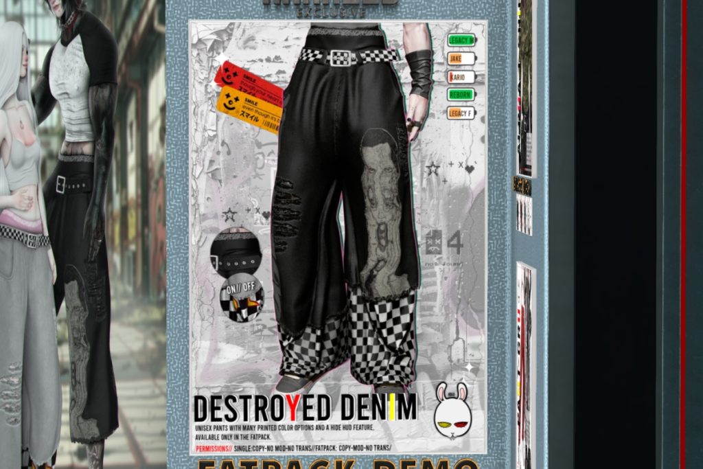 Destroyed Denim - Jake/Kario/Legacy M+F/Reborn/+mods, L$350 each/L$1300 FP