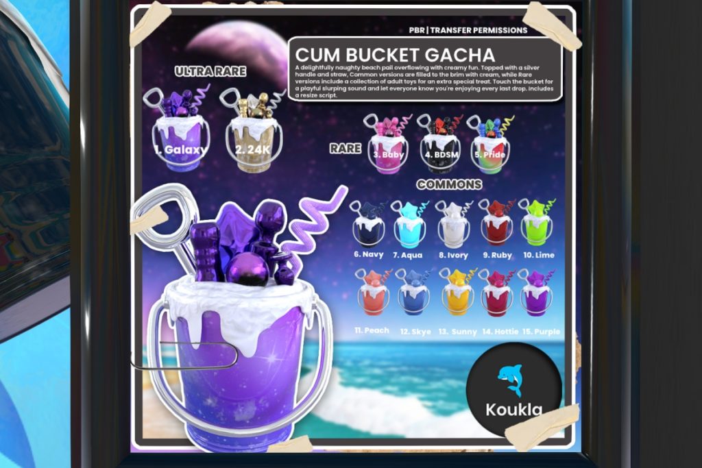 Cum Bucket Gacha, L$69 per play