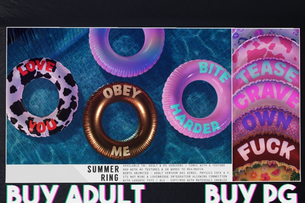 Swimmer Ring, L$399 PG/L$999 Adult