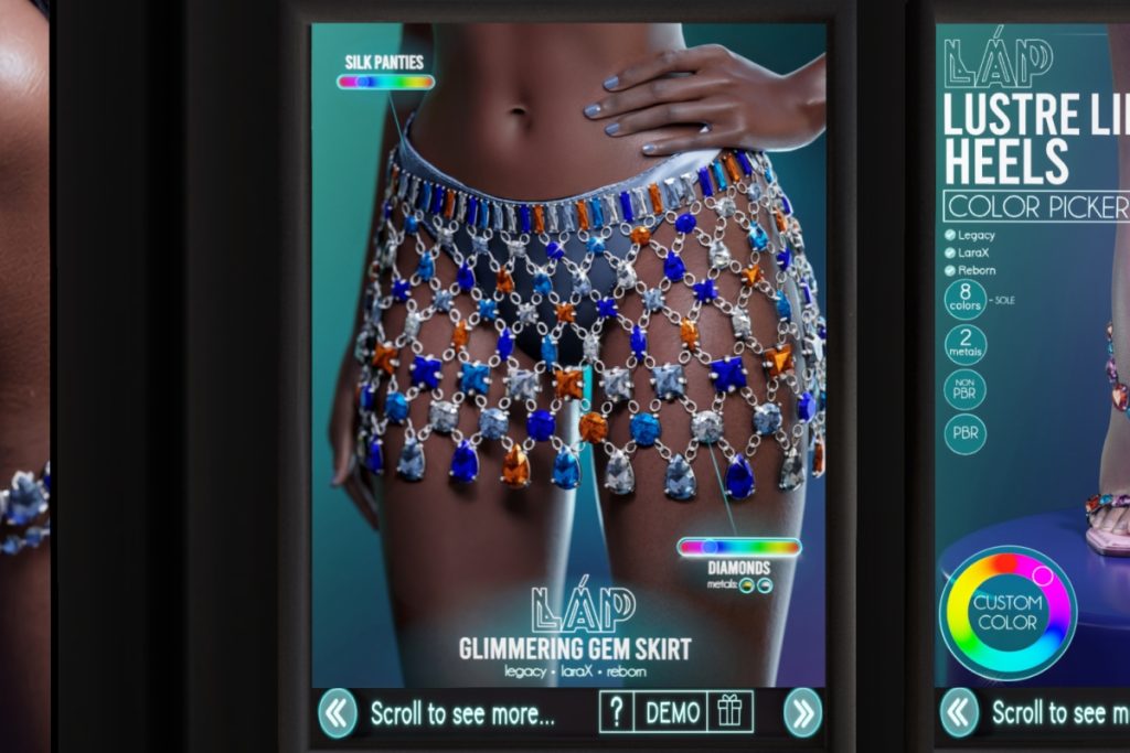 Glimmering Gem Skirt - Legacy/MaitreyaX/Reborn/+mods, L$350 each/L$2400 FP
