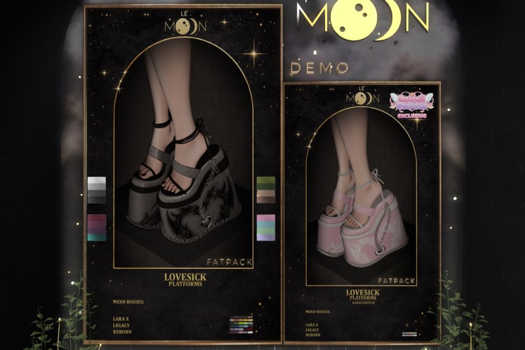Lovesick Platforms - Legacy/MaitreyaX/Reborn, L$400 each/L$1300 FP | Lovesick Platforms Kawaii Edition - Legacy/MaitreyaX/Reborn, L$800