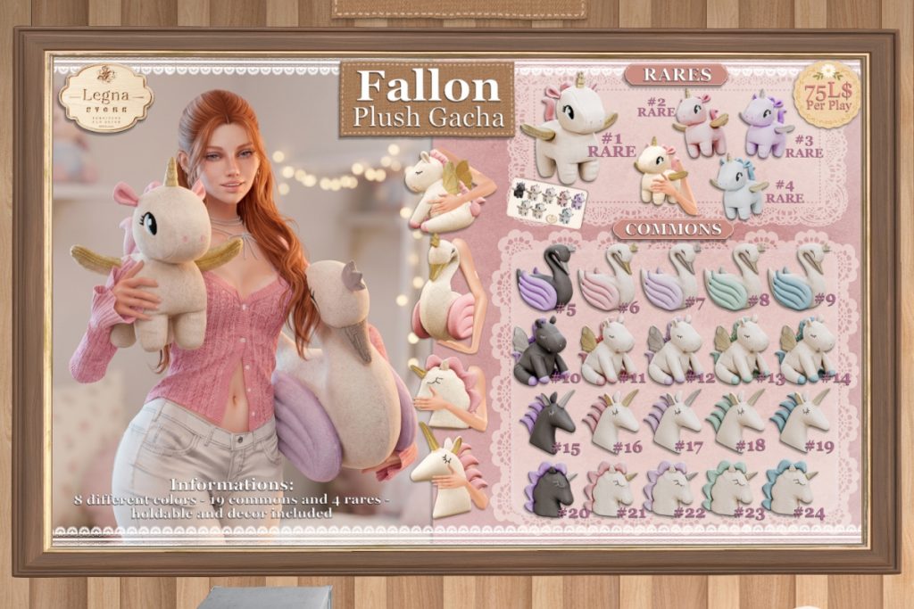 Fallon Plush Gacha, L$75 per play