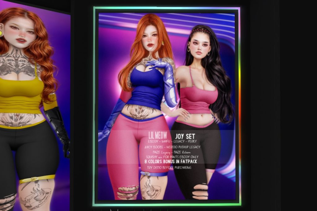 Joy Top and Pants -Legacy/Reborn/+mods, L$199 each/L$899 FP