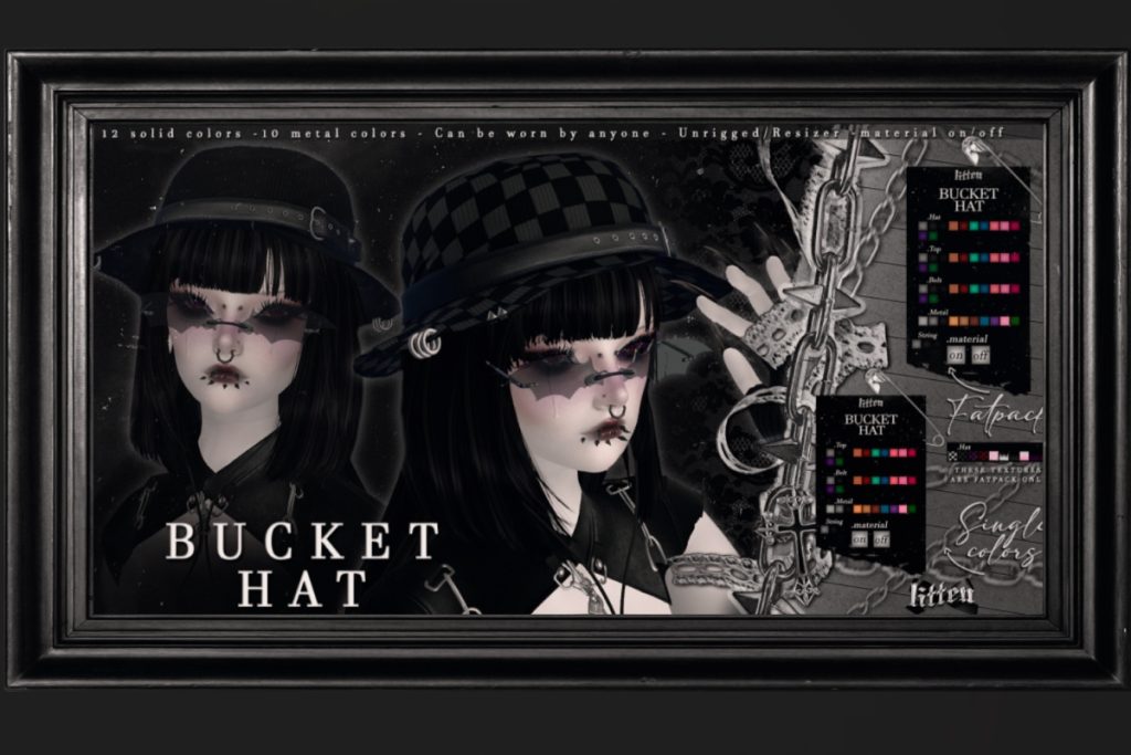 Bucket Hat, L$247 each/L$497 FP