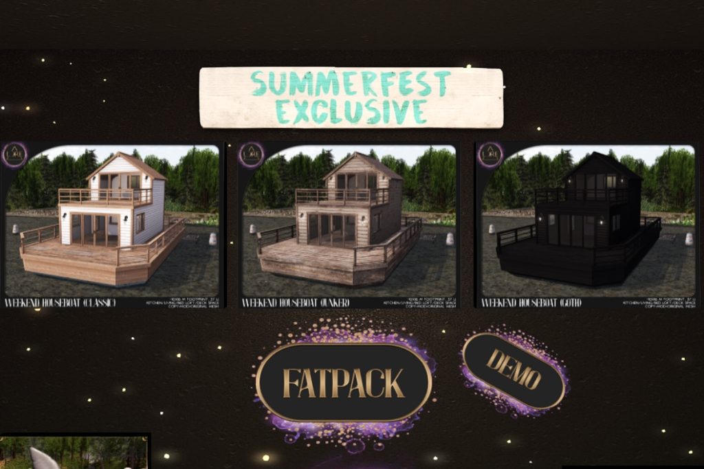 Weekend Houseboats, L$450 each/L$1200 FP
